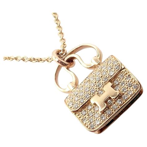 Hermes Constance Charm Diamond white gold Pendant 